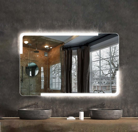 Rectangular LED-Lit Wall Mirror for a Modern and Chic Home Decor