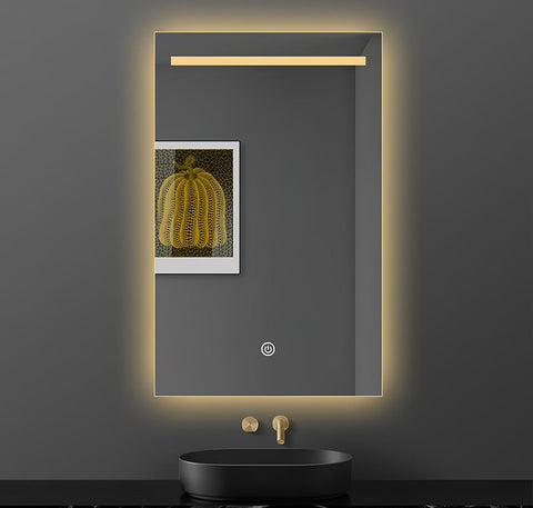 Bring Glamour to Your Vanity with Our Stylish Rectangular LED-Lit Mirror"