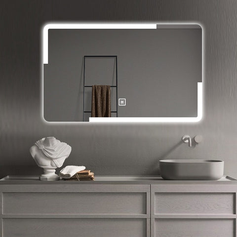 Rectangular LED-Lit Wall Mirror for a Modern and Chic Home Decor